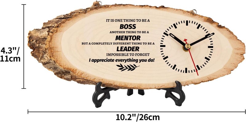 BeauGift Boss Gifts for Men Women, Wooden Clock Gift for Leader from Employee Coworkers, Boss Day Retirement for Mentor Leader Manager - Image 3