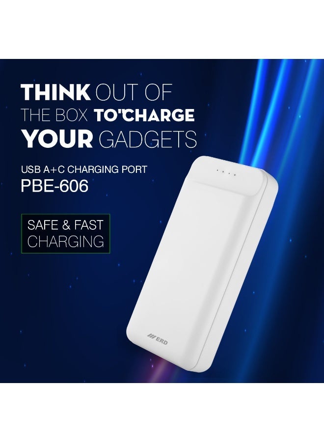 ERD Premium Fast Charging 20000 mAh Power Bank - 25W Portable Charger with 1 USB A Ports & 1 USB C Port - Universal Compatible Battery Pack with Charging Indication for iPhone, Samsung Galaxy, AirPods, iPad, and more - Image 3