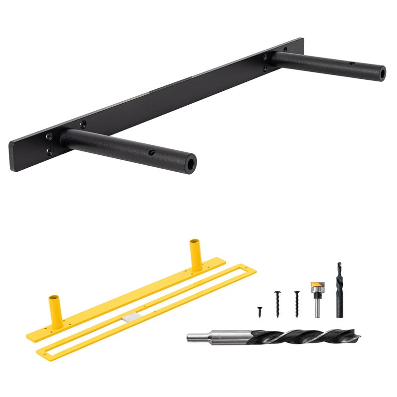 Firmetal Floating Shelf Brackets 22 inch Premium Kit Matte Black Alloy Steel Wall Mount - Image 2