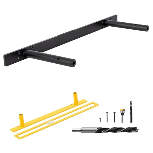 Firmetal Floating Shelf Brackets 22 inch Premium Kit Matte Black Alloy Steel Wall Mount - Image 1