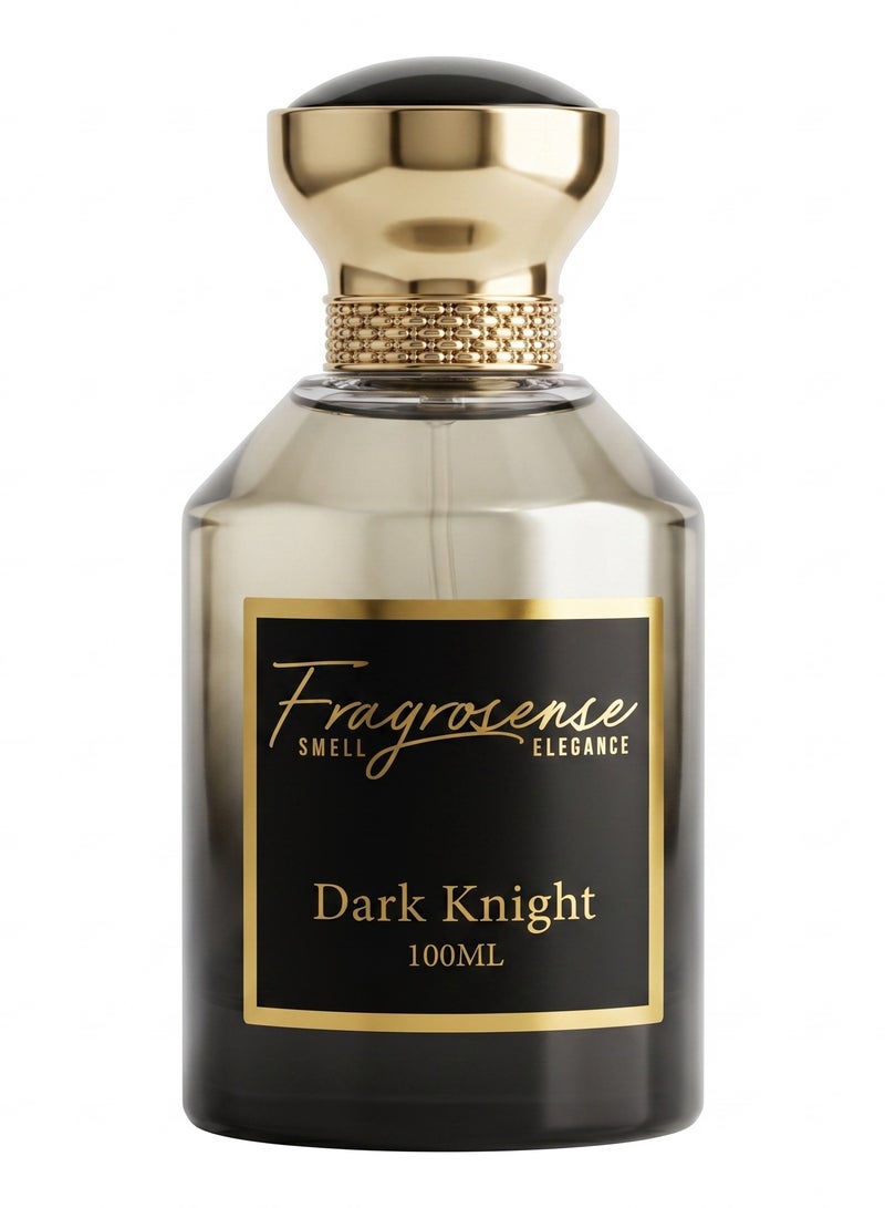 Dark Knight Eau de Parfum for Men 100ml - French Luxury Long Lasting Perfume for Men, Smoky Leather, Amber & Warm Spicy Masculine Fragrance, Eau De Parfum Spray