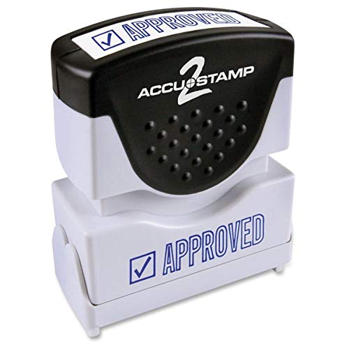 ACCUSTAMP2 035575 Pre-Inked Shutter Stamp with Microban, Blue, Approved, 1 5/8 x 1/2 - Image 5