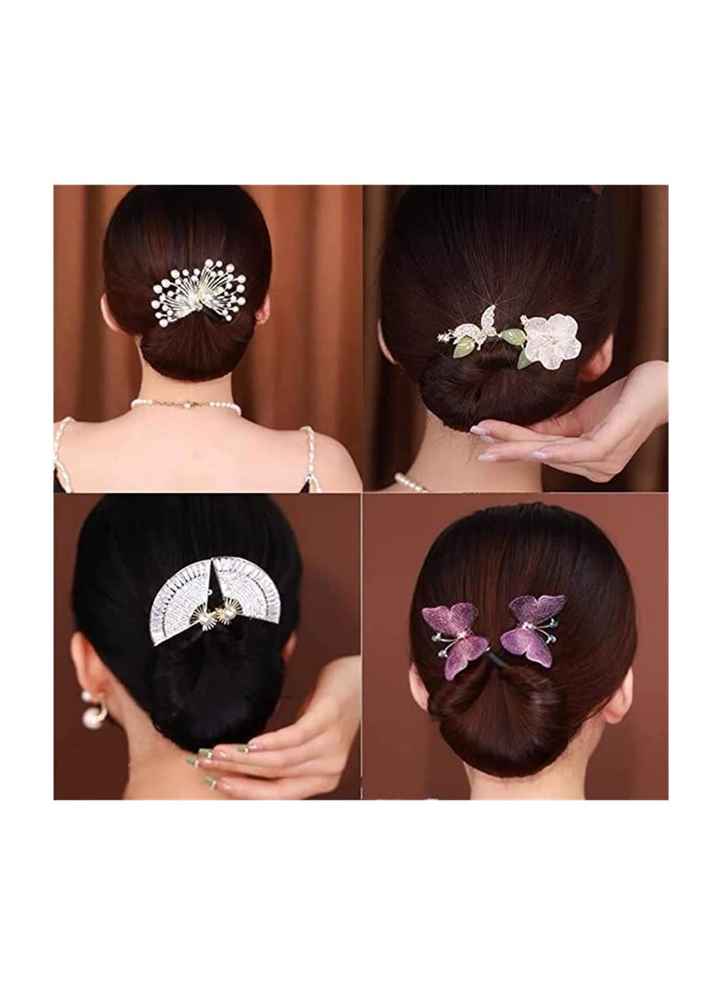 Excefore Ins Style Elegant Lazy Hair Curler, Crystal Hair Bun Maker, French Twist Hairstyle Bun Hair Accessories - Image 5