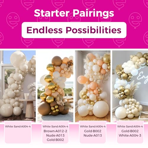 Bezente White Sand Latex Party Balloons - 100 Pack 12 inch Round Helium Sand White Balloons for Thanksgiving Birthday Wedding Bridal Shower Gender Reveal Party Decoration - Image 4