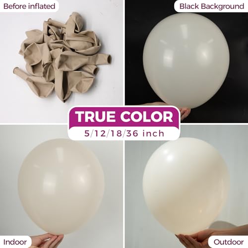 Bezente White Sand Latex Party Balloons - 100 Pack 12 inch Round Helium Sand White Balloons for Thanksgiving Birthday Wedding Bridal Shower Gender Reveal Party Decoration - Image 2