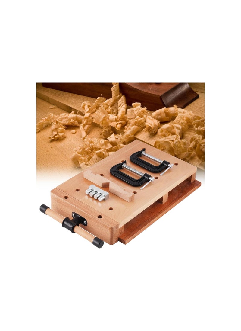 silvercnc - Portable Workbench Woodworking Vise for Workbench Hard Wood Vice Table Wood Bench Vice Woodworking Bench Vices with 2 G-type Fixing Clips - Image 1