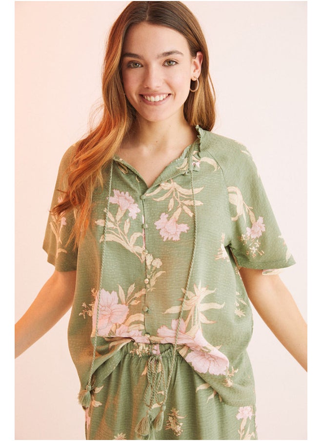 women'secret - Pajamas with flowers Capri pants - Image 1