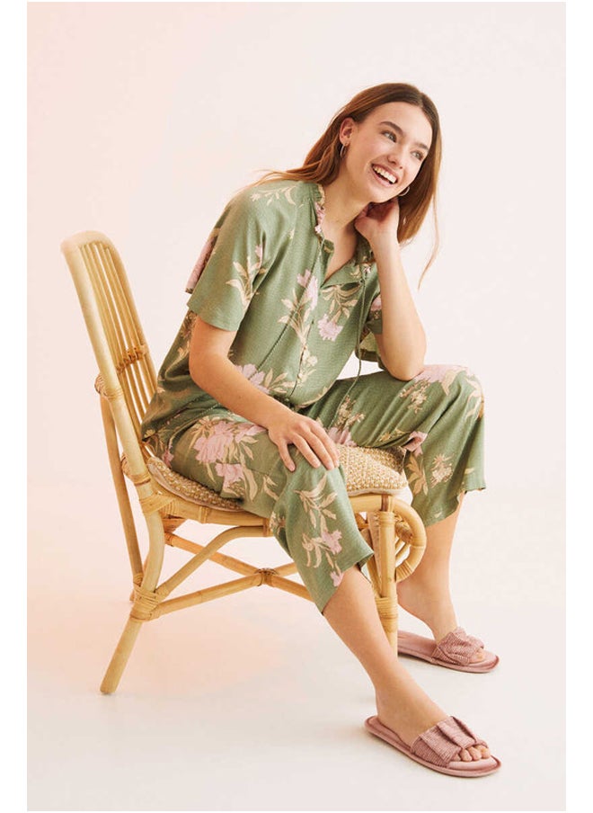 women'secret - Pajamas with flowers Capri pants - Image 1