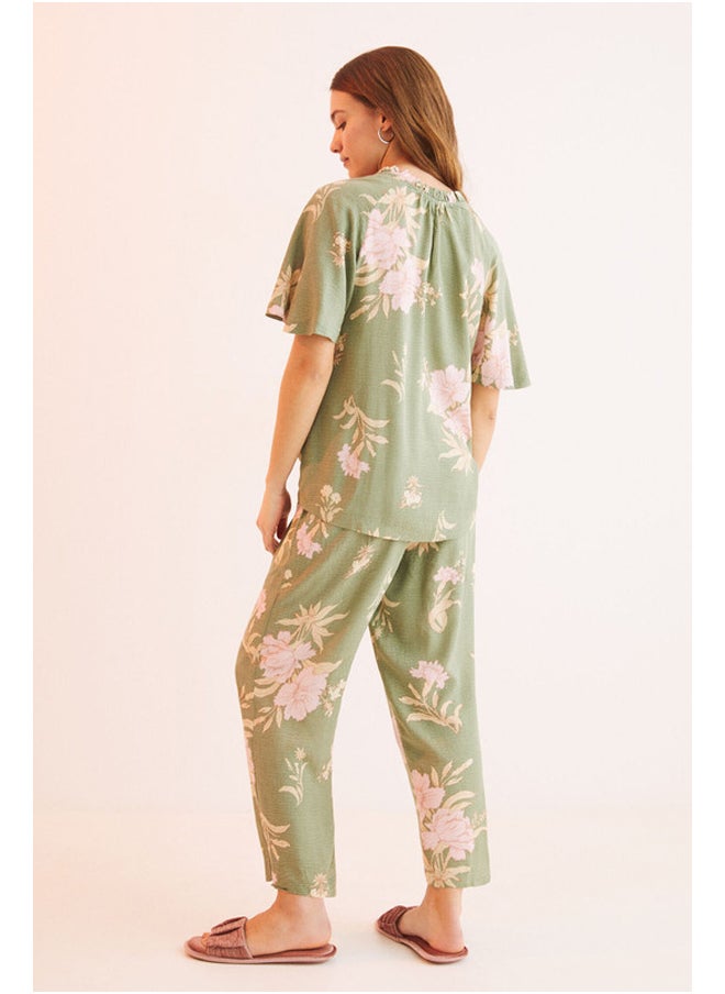 women'secret - Pajamas with flowers Capri pants - Image 1