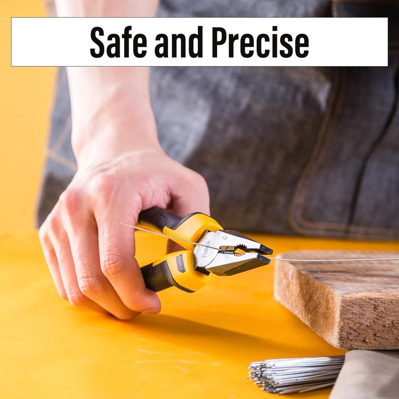 Deli DL2006Z كماشة مزدوجة اللون 6" تصميم مريح ومقبض مطاطي مضاد للانزلاق للأستخدام المنزلي والمهني (1 قطعة) - Image 5