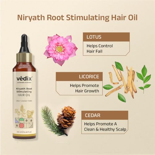 Vedix Ayurvedic Hair growth Kit | 5 product Kit | for Normal, Dry Scalp, Straight Hair | Vedix Hair Oil, Shampoo, Serum, Mask, Conditioner Set - Image 3