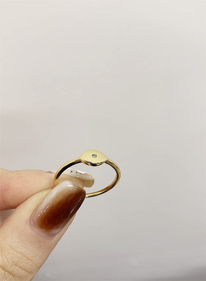 Dtja CZ Eye Promise Band Ring for Women Gold-Tone Dainty Cute Crystal Evil Statement Stackable Finger Rings Comfort Fit Fashion Birthday Wedding Holiday Jewelry Gift (8) - Image 4