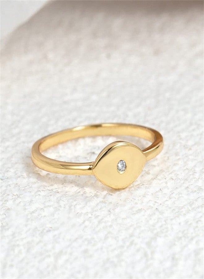 Dtja CZ Eye Promise Band Ring for Women Gold-Tone Dainty Cute Crystal Evil Statement Stackable Finger Rings Comfort Fit Fashion Birthday Wedding Holiday Jewelry Gift (8) - Image 5