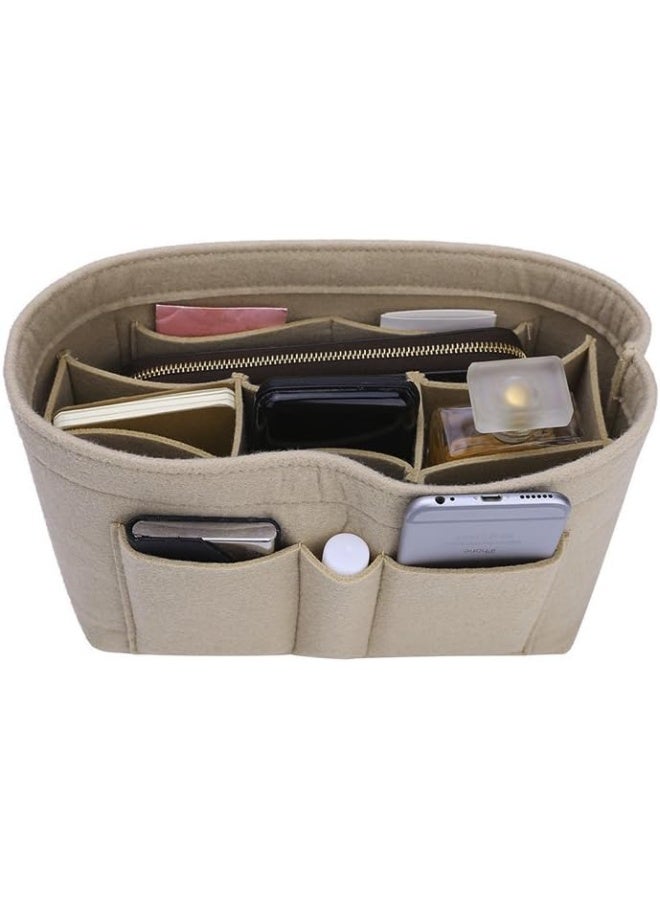 ZTUJO ZTUJO Purse Organizer Insert, Felt Bag Organizer For Handbag Purse Organizer (Small, Beige)  - Image 1