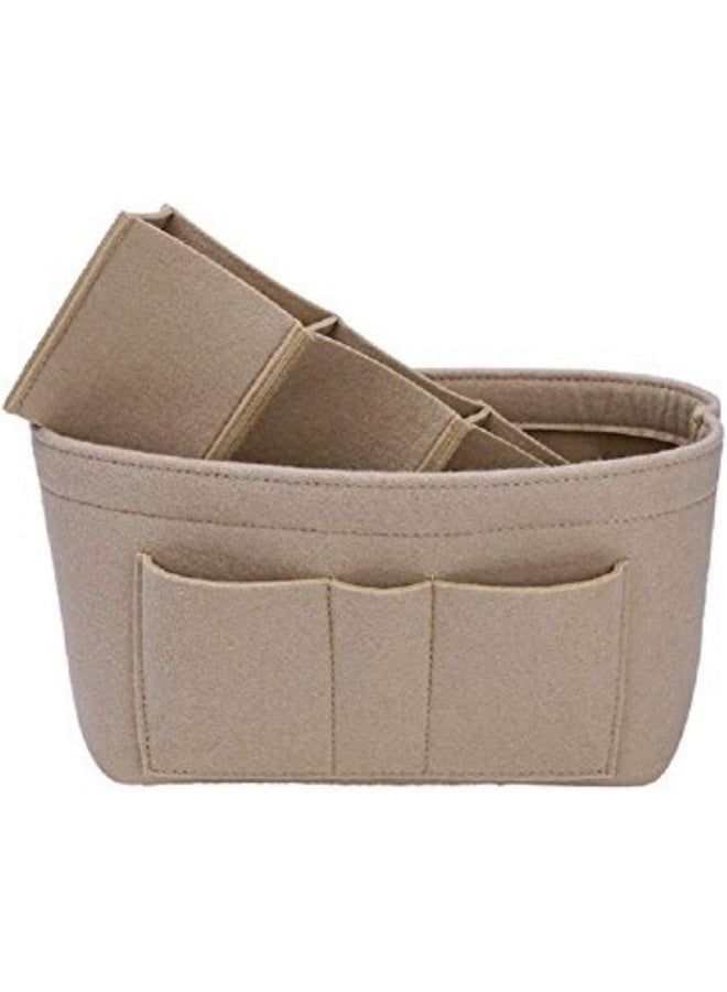 ZTUJO ZTUJO Purse Organizer Insert, Felt Bag Organizer For Handbag Purse Organizer (Small, Beige)  - Image 4