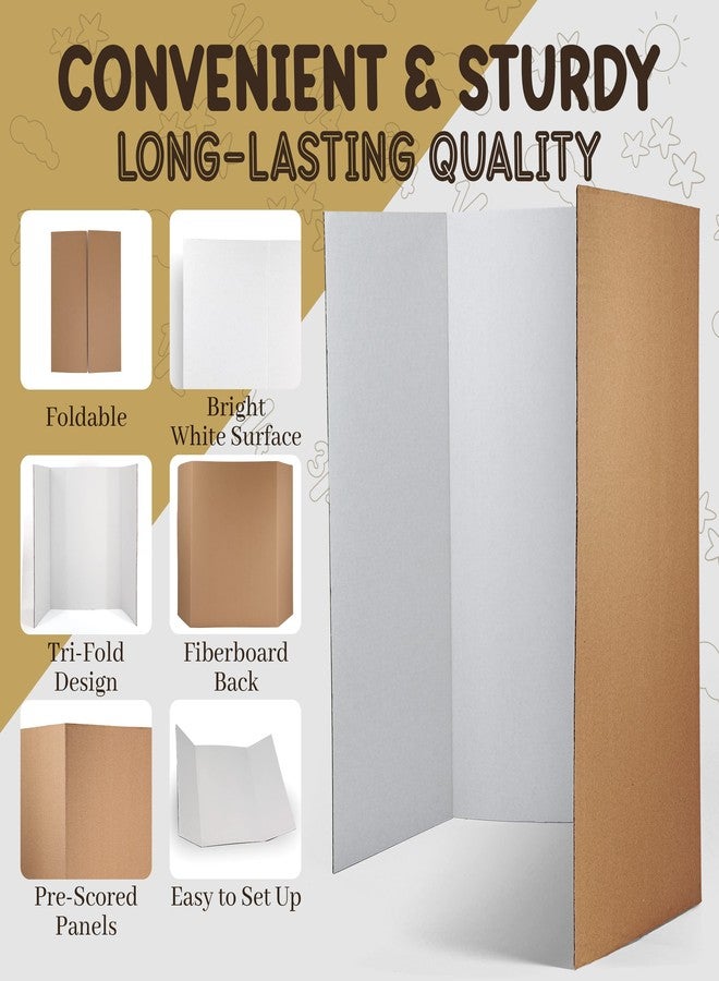 Emraw White Tri-Fold Presentation Board 28" X 40" Corrugated Tabletop Display Exhibition Board Lightweight and Portable with Smooth Surface Great for school projects and business presentations - By Emraw - Image 3