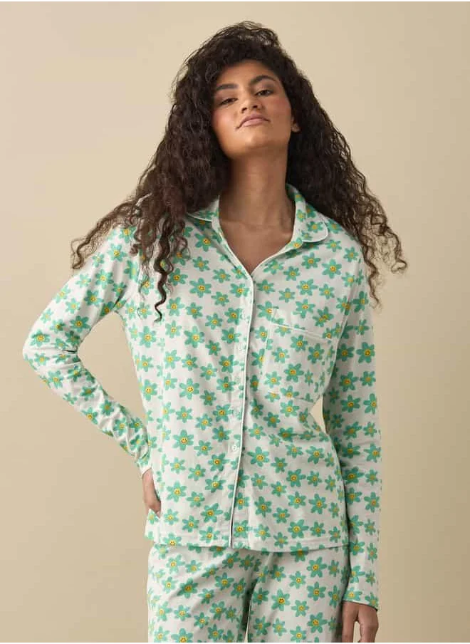 FAV Floral Print Shirt and Pyjama Set
