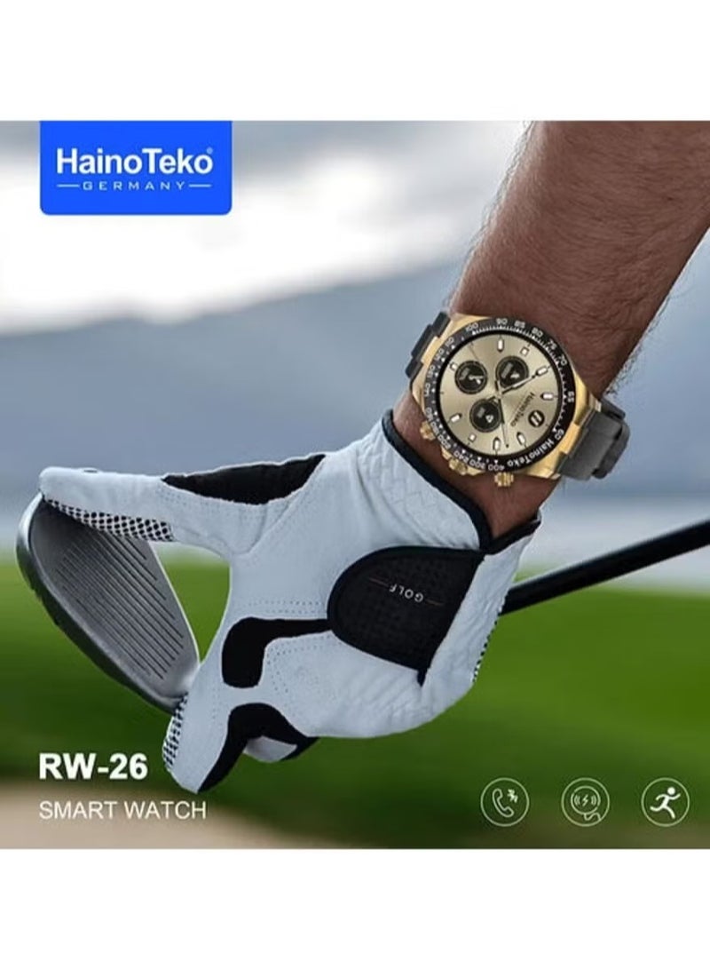Haino Teko RW 26 Round Smart Watch for Men | Stylish King Bracelet, Wireless Charger, Fitness Tracker, Heart Rate Monitor, Sleep Tracking, Bluetooth Call, IP68 Waterproof, 1.3-inch HD Display - Image 3
