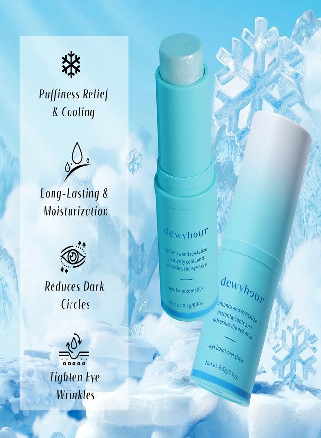 dewyhour Eye Balm for Dark Circles: Cooling Eye Cream Under Eye Treatment, Cool Eye Stick Reduce Wrinkle & Puffiness, Hydrating Balm for Eye Bags Skin Care - Image 4