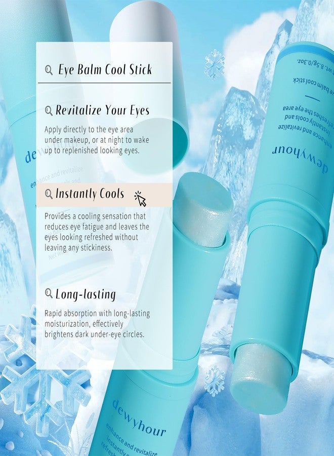 dewyhour Eye Balm for Dark Circles: Cooling Eye Cream Under Eye Treatment, Cool Eye Stick Reduce Wrinkle & Puffiness, Hydrating Balm for Eye Bags Skin Care - Image 5