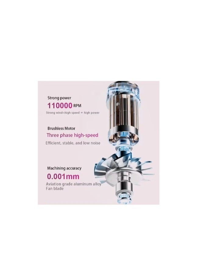 general 1600W Hair Dryer Professonal Ionic Blow dryers Thermo-Control Hairdryer Fast Drying Low Noise with Concentrator and Diffuser - Image 5