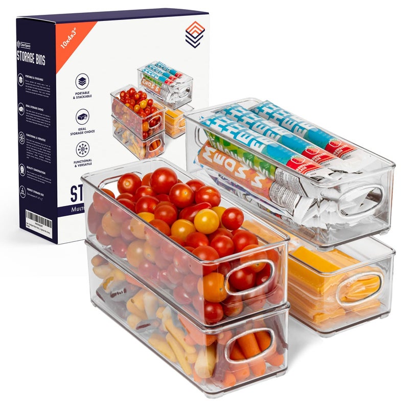 ClearSpace Plastic Pantry Organization and Food Storage Bin â€“ Great Kitchen Storage â€“ Fridge Organizer Bins â€“ 4 Pack - Image 1