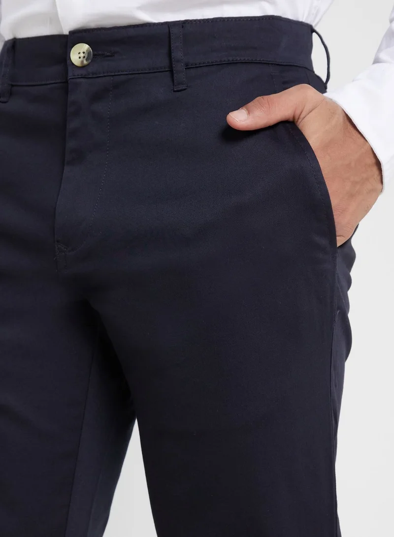 Thomas Scott Thomas Scott Men Navy Blue Sustainable Chinos Trousers