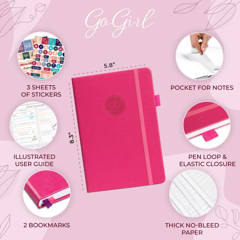 GoGirl Budget Planner – Monthly Financial Planner Organizer Budget Book. Expense Tracker Notebook Journal to Control Money, A5 (Hot Pink) - Image 2
