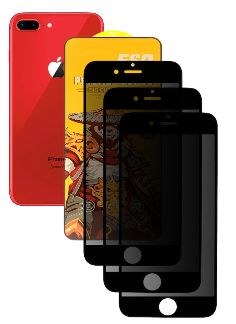 ESD 3 Pieces Tempered Dustproof Privacy Glass Screen Protector Compatible For iPhone 8 Plus - Image 1