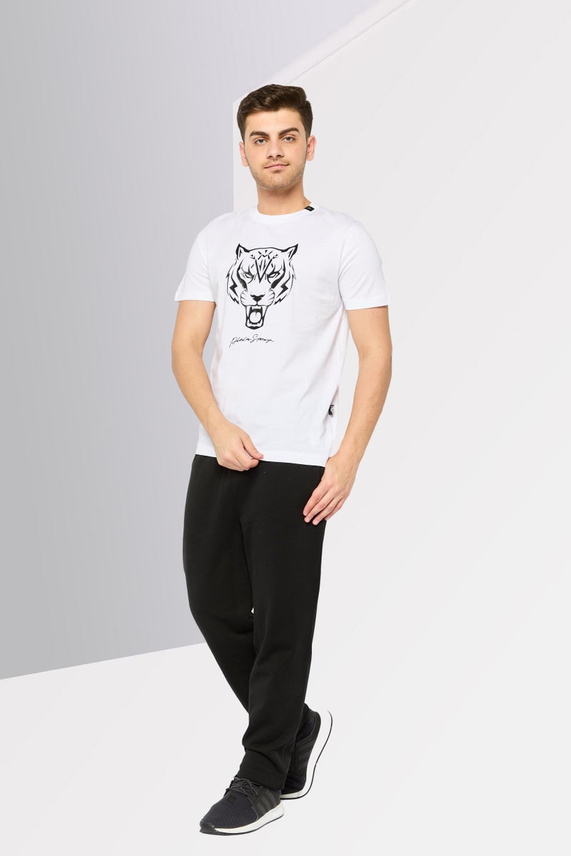 PHILIPP PLEIN Plein Sport Men Sportswear Fit Short Sleeves Outdoor T-Shirt, White - Image 2