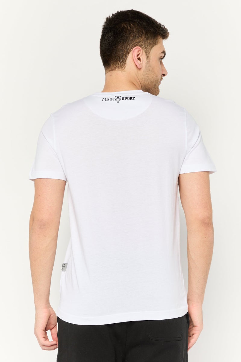 PHILIPP PLEIN Plein Sport Men Sportswear Fit Short Sleeves Outdoor T-Shirt, White - Image 4