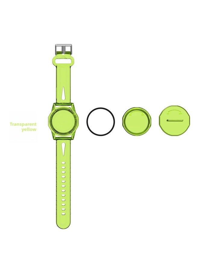 Generic - Suitable For Apple AirTag Anti-lost Device Protective Cover Children's Watch With Student Simple Transparent Anti-lost Device-Color:Transparent Yellow-Applicable Model:Q54T - Image 1