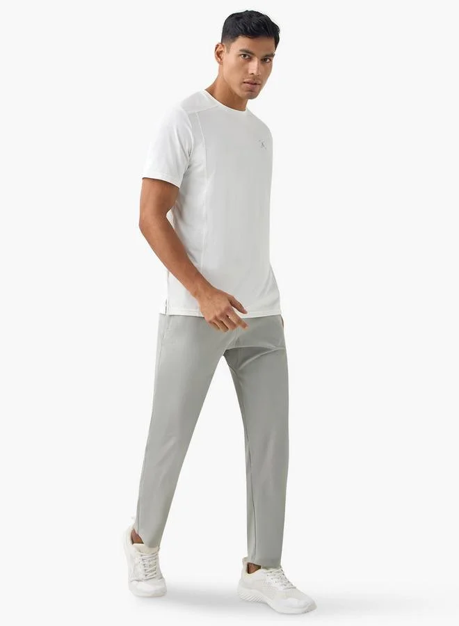 ADOT by Splash Panelled Track Pants with Elasticated Waistband and Pockets