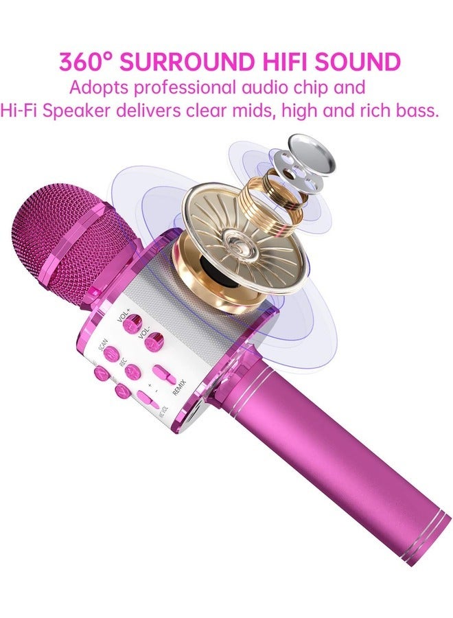 ELTRAZONE 2-Pack Wireless Bluetooth Karaoke Microphones - Portable Handheld Mic with Speaker for All Ages (Purple) - Image 3