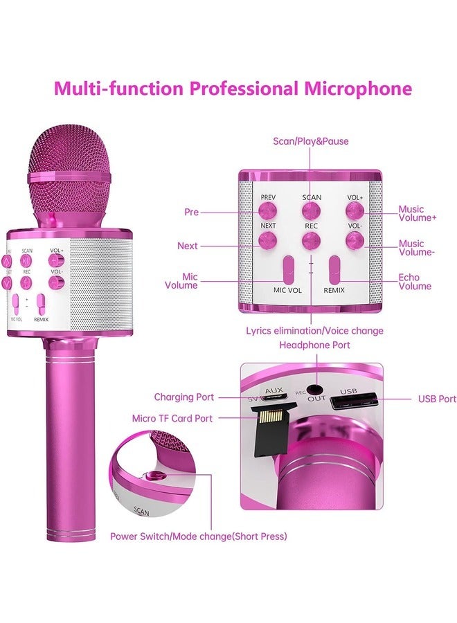 ELTRAZONE 2-Pack Wireless Bluetooth Karaoke Microphones - Portable Handheld Mic with Speaker for All Ages (Purple) - Image 5