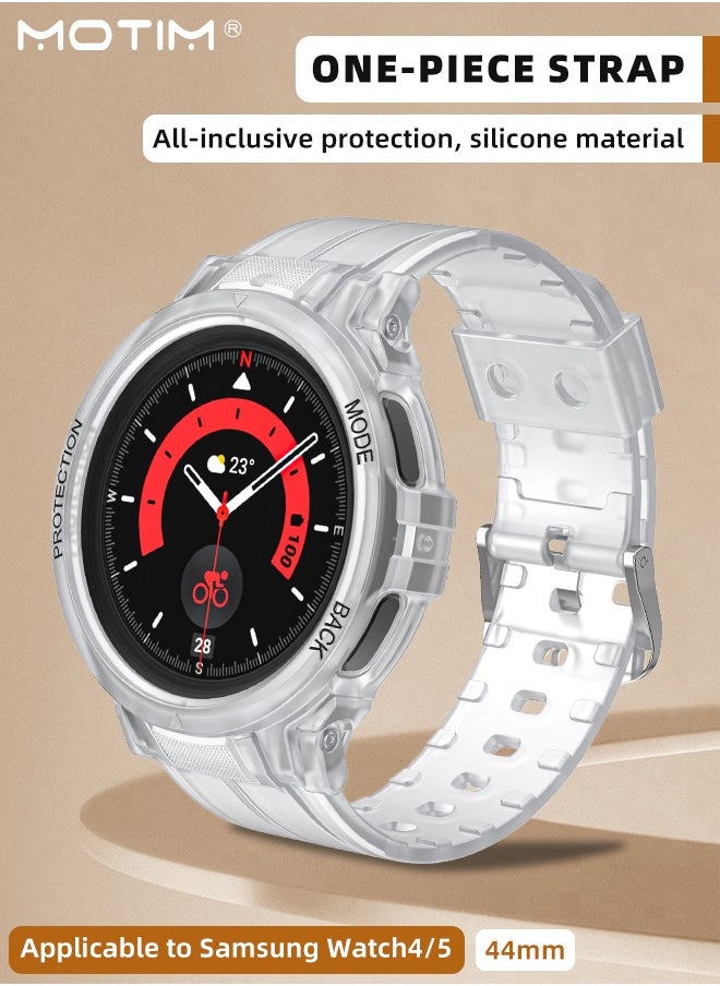 Motim Compatible with Samsung Galaxy Watch 5/4 44mm Watch Strap with Case, Shockproof Rugged Band for Galaxy Watch 5/4 with Bumper Case, Men Women  - Image 2