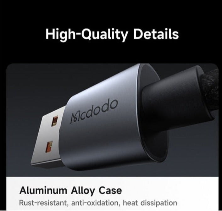 Mcdodo Transparent USB-C Cable Desert Gold 1.2m with LED Charging Light – Type-C Fast Charging Data Sync Cable for Android Phones, Samsung Galaxy, Tablets - Image 5