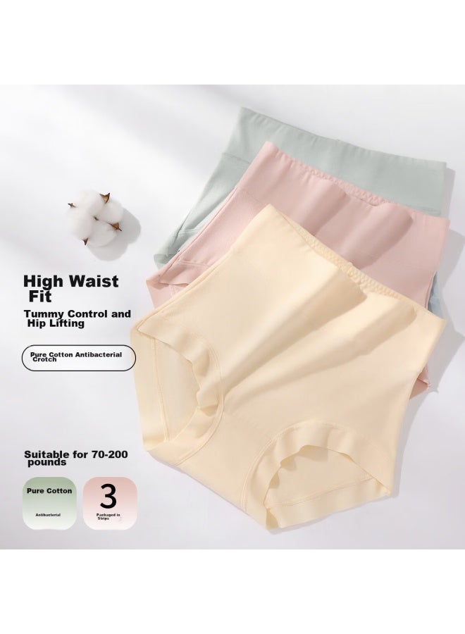FENTENGCARE Fentengcare 3-pack Antibacterial High-waist Tummy Control Pants, Seamless Pure Cotton Crotch, Plus Size Cotton Women's Underwear  - Image 2