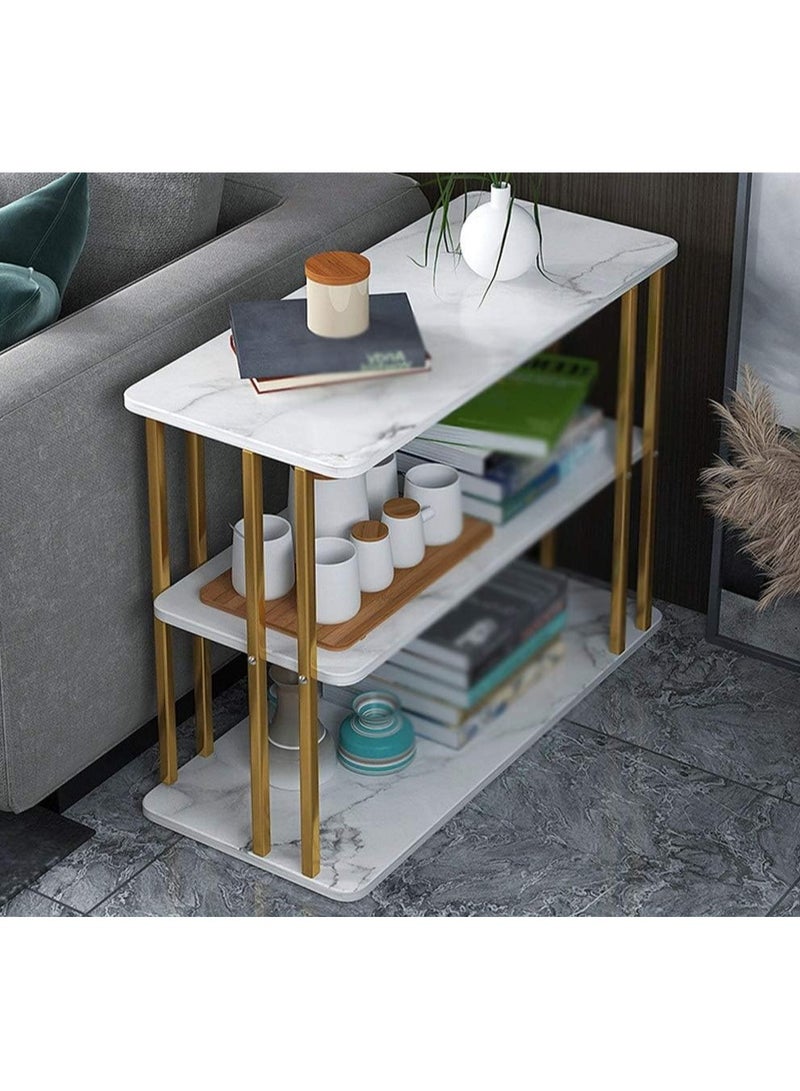 DubaiGallery Sofa Side Table Apartment Living Room Multi-Layer Coffee Table Luxury Light Coffee Tables Simple Modern Home Furniture for Living Room Small Round Table - Image 2