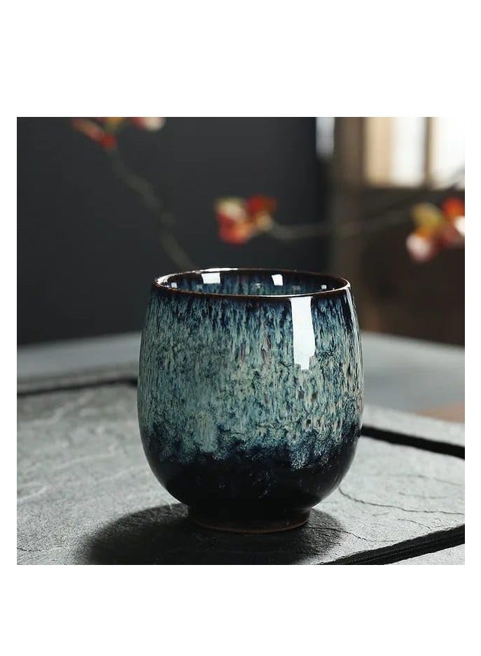 Liying Vintage Shine Ceramic Coffee Cup 150ml, Handmade Art design cup for coffee, Cappuccino, Tea (Sky Blue)  - Image 2