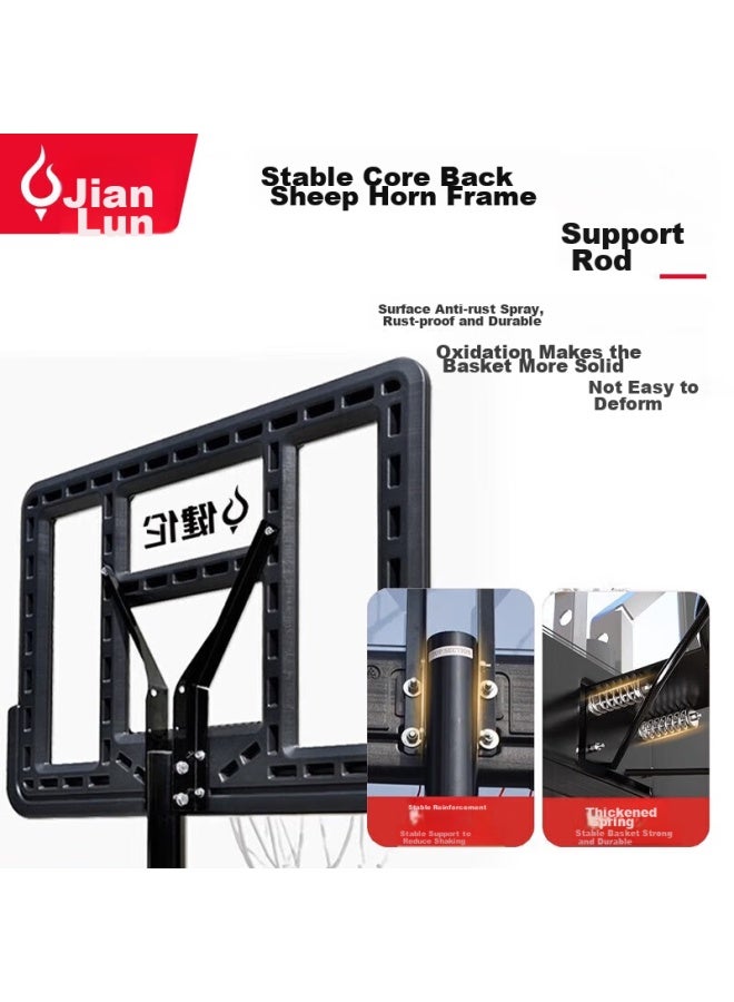 Jeeanlean Youth Adult Mobile Adjustable Basketball Hoop Children's Indoor Basketball Rim New Year Gift - Image 3
