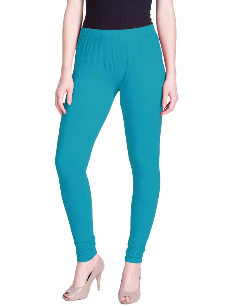 Lyra Women Solid Premium Cotton Churidar Leggings | Mid-Waist | Fashionwear - Image 1