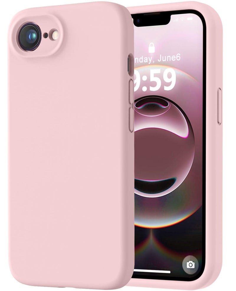 LOVE 3000 Designed for iPhone 16e/17e Case, Premium Silicone with [Soft Anti-Scratch Microfiber Lining] Shockproof Protective Phone Case for Men Women Girls 6.1", Chalk Pink - Image 1