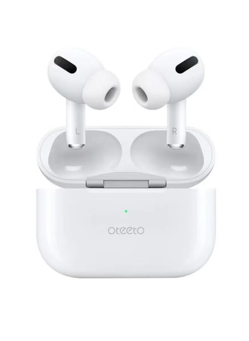 Oteeto - OT-105 2024 New Style TWS In-Ear Earphones, Low Latency, In-Ear Detection, One-Click Connection, Heavy Bass, Hifi, HD Mic Wireless Earbuds With Power Box With Replacement Ear Tips White - Image 1