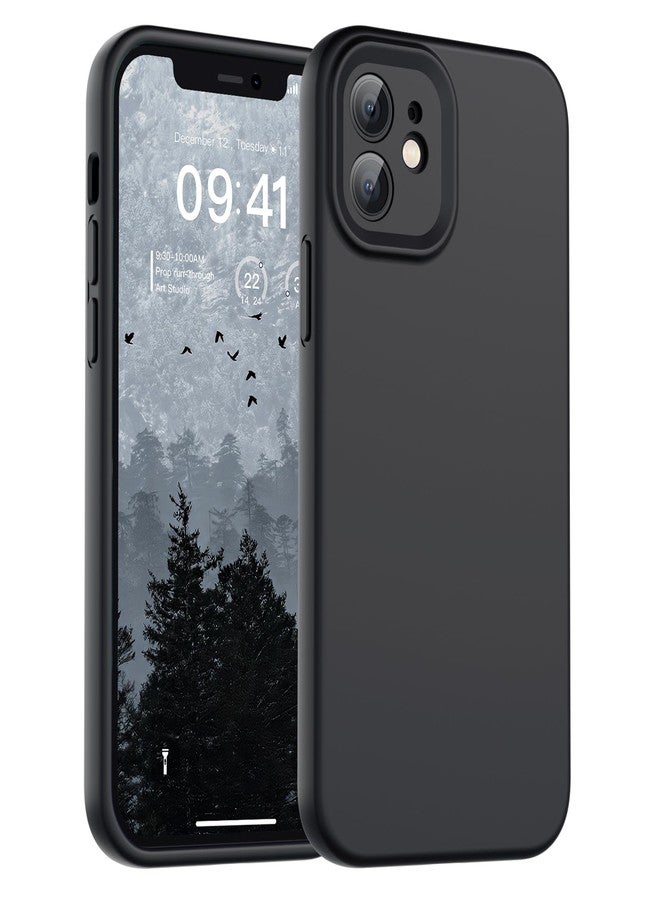 SUPFINE Designed for iPhone 12 Case,Premium Liquid Silicone with [Soft Anti-Scratch Microfiber Lining][Upgraded Camera Protection] Slim Shockproof Protective Phone Case for Men Women Girls,Black - Image 1