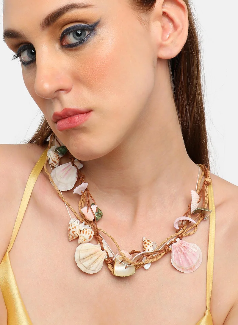 سوهي قلادة مطلية بالذهب مصممة للحفلات من الحجر