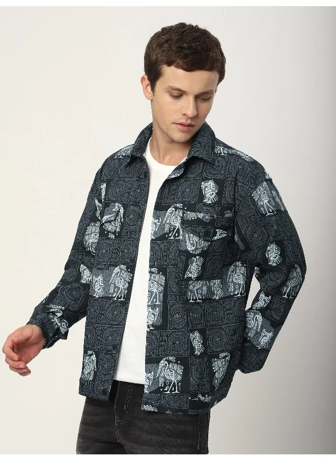 Beyoung Black Tribal Print Shacket