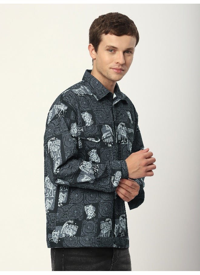 Beyoung Black Tribal Print Shacket  - Image 4