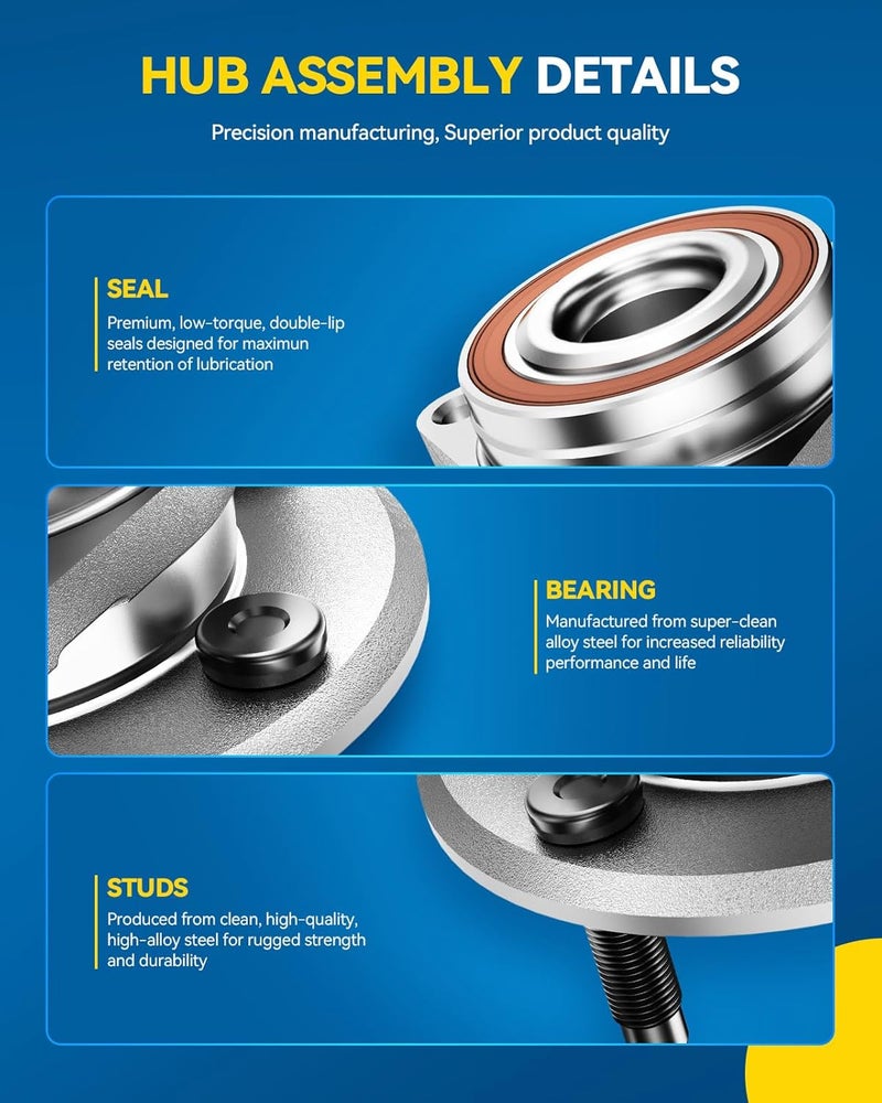 PHILTOP Front 510063 Wheel Bearing and Hub Assembly for Multiple Vehicle Models - Image 5