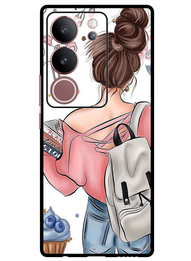 Theodor Protective Case Anti Scratch Shock Proof Bumper Cover For Vivo S17 - S17 Pro School Girl - Image 1